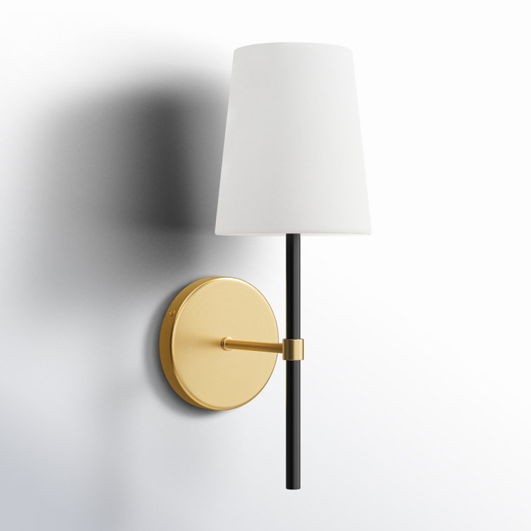 Burnished Brass and White Steel Dimmable Sconce