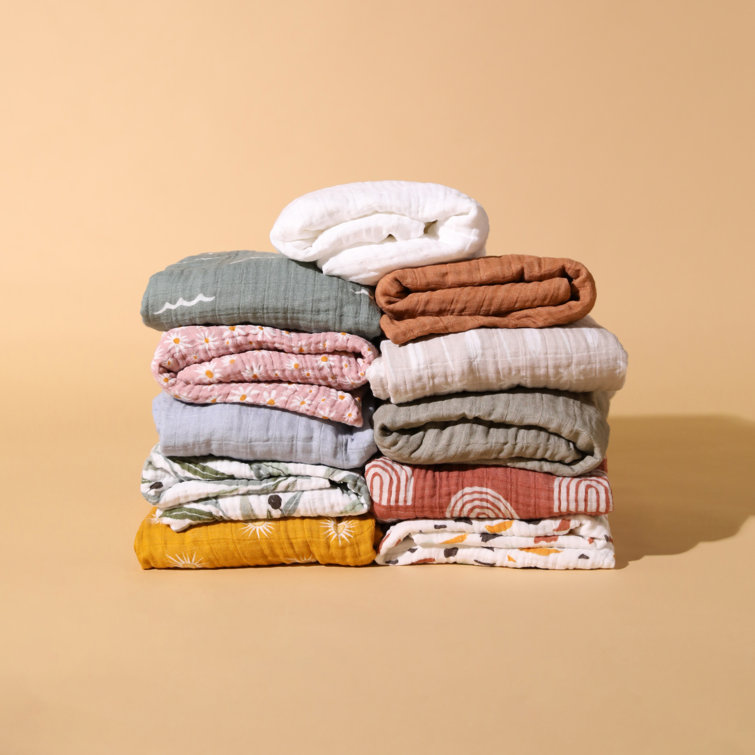 Dewdrop Blue Organic Cotton Muslin Crib Sheet