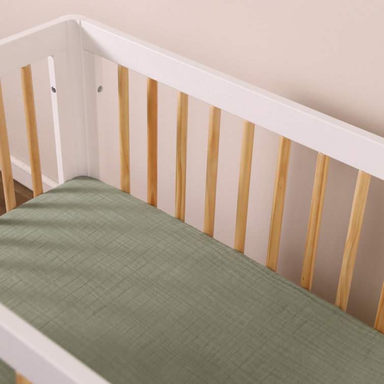 Matcha Green Organic Cotton Muslin Mini Crib Sheet