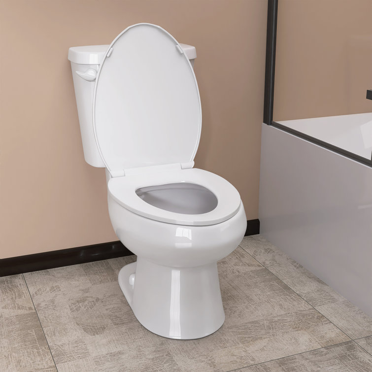 White Round Dual Flush ADA Chair Height Toilet with Soft Close Seat