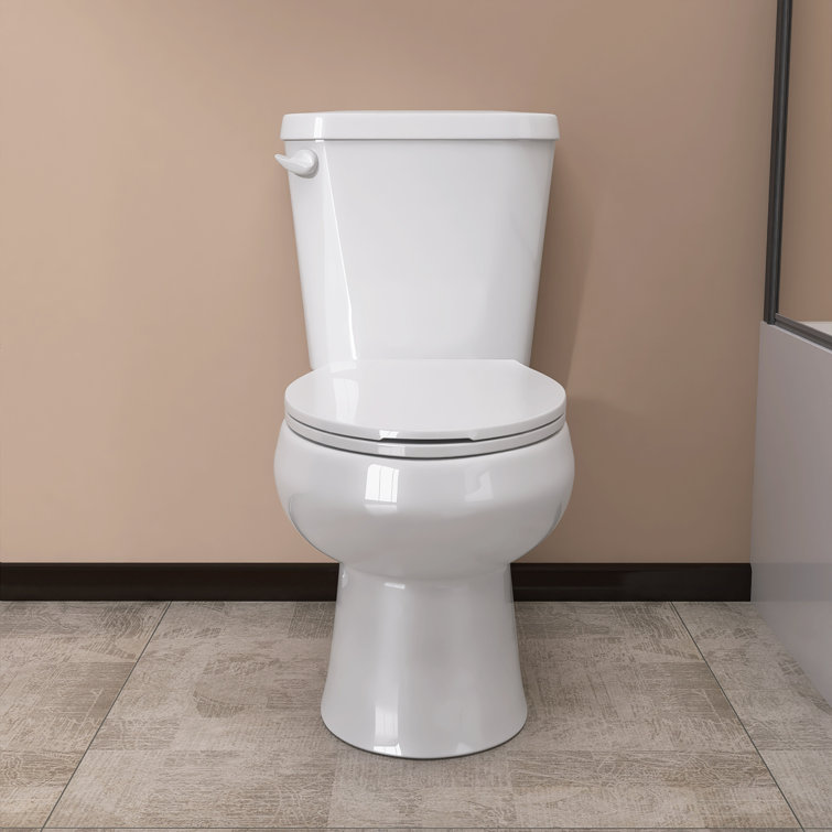 White Round Dual Flush ADA Chair Height Toilet with Soft Close Seat