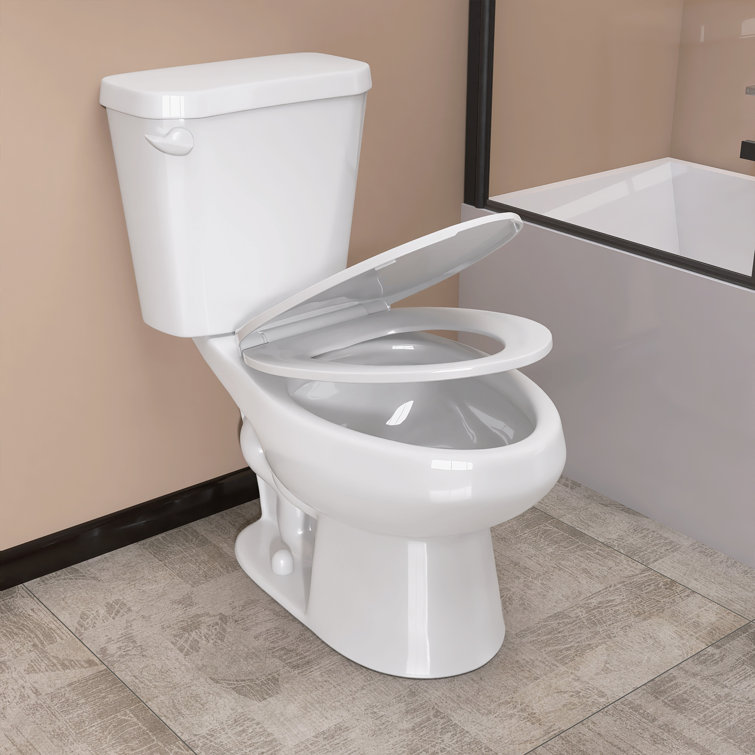 White Round Dual Flush ADA Chair Height Toilet with Soft Close Seat