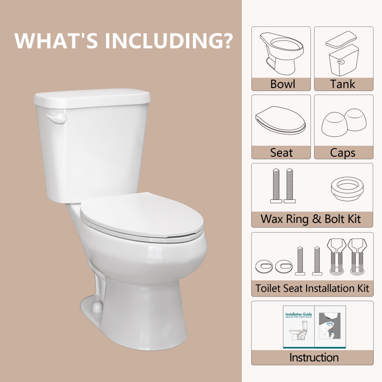 White Round Dual Flush ADA Chair Height Toilet with Soft Close Seat