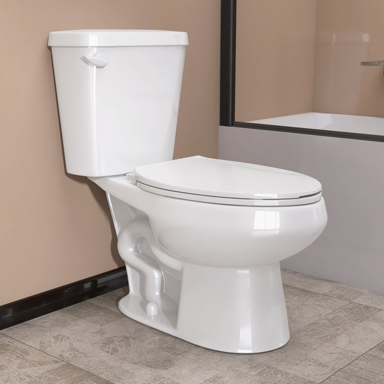 White Round Dual Flush ADA Chair Height Toilet with Soft Close Seat