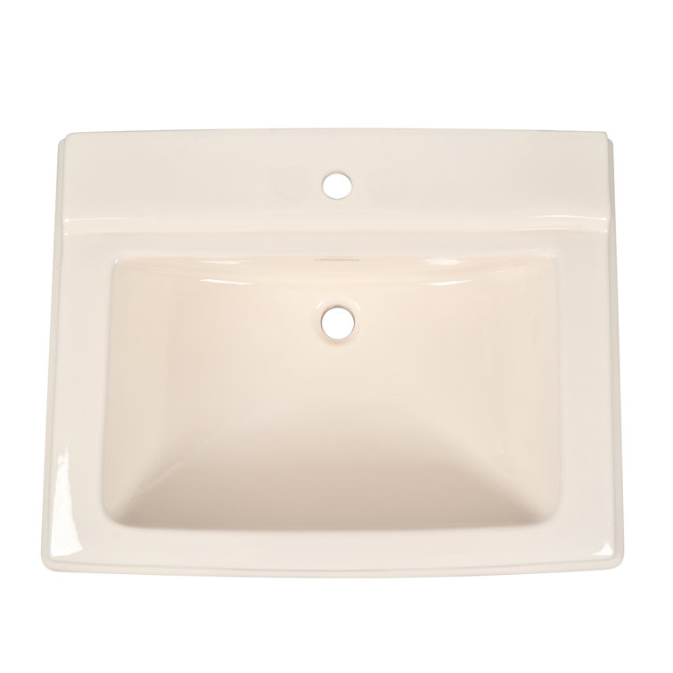 Bone Ceramic Single Hole Pedestal Bathroom Sink