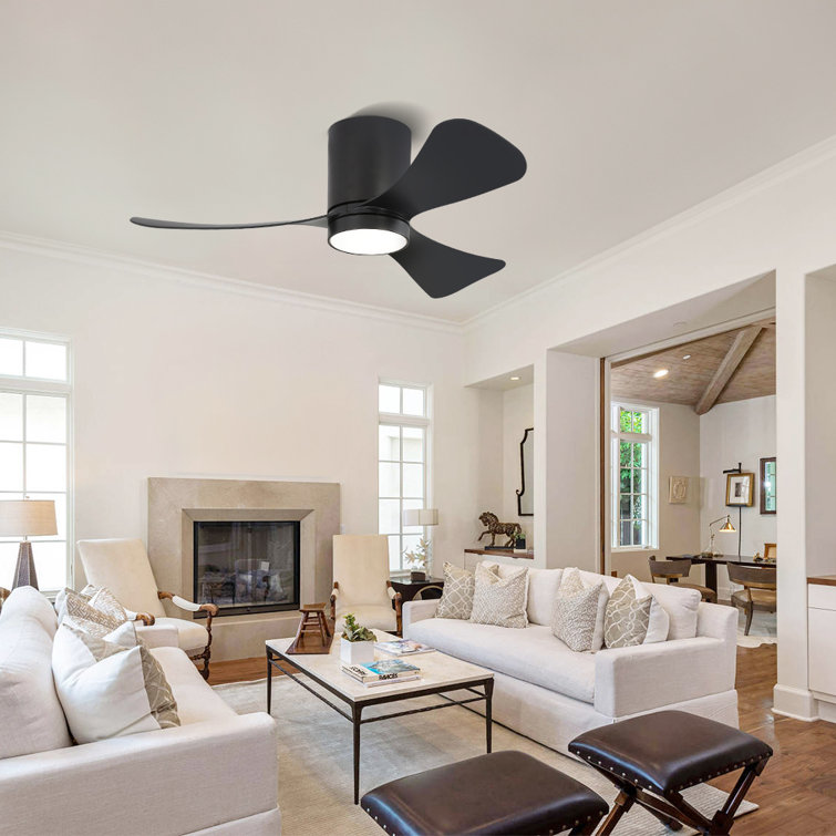 42'' Black Ceiling Fan with Light and Remote