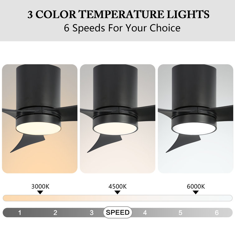 42'' Black Ceiling Fan with Light and Remote