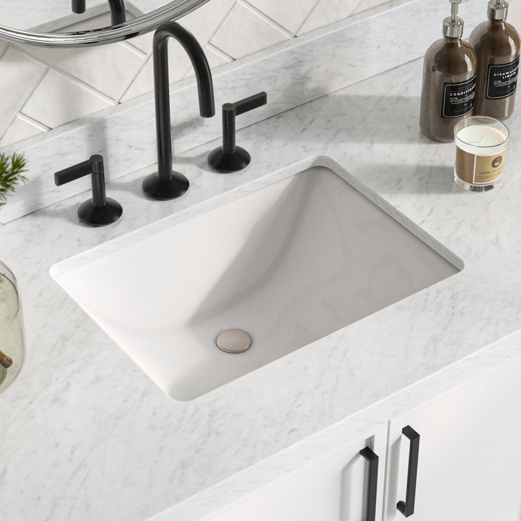 White Marble Top Single Sink Bathroom Vanity with Solid Wood Base