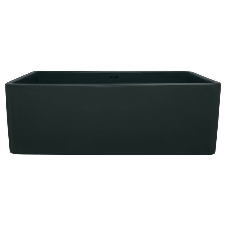 Emerald Green Fireclay Reversible Farmhouse Apron-Front Kitchen Sink