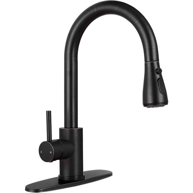 Oil Rubbed Bronze Pull Down Kitchen Faucet with Spray