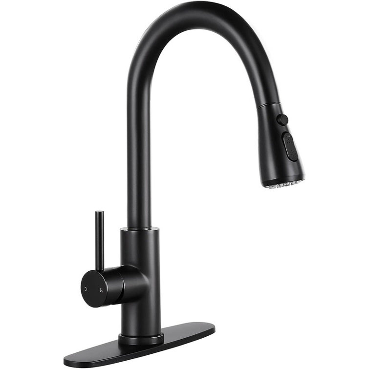 Matte Black Stainless Steel Pull Down Kitchen Faucet