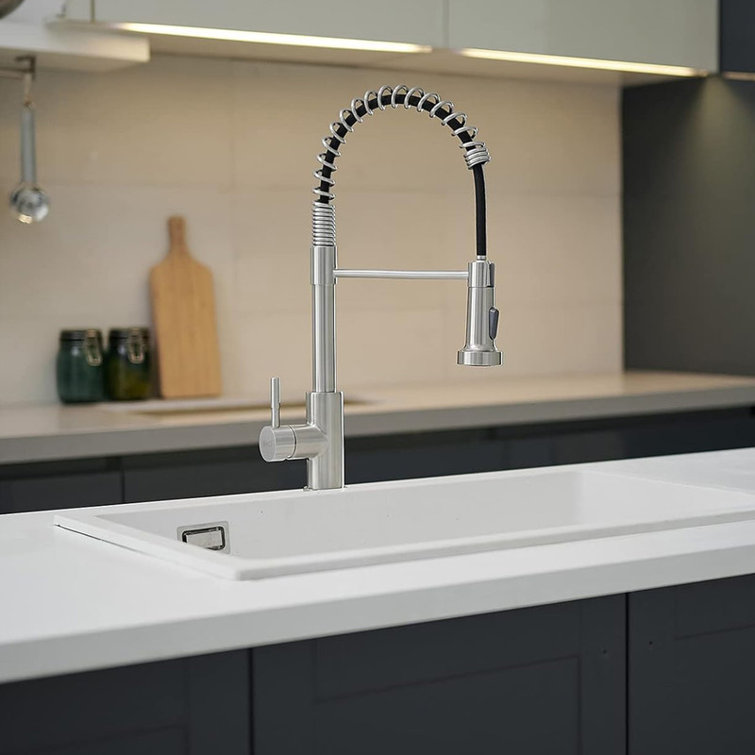 Brushed Nickel Single Handle Pull Down Kitchen Faucet