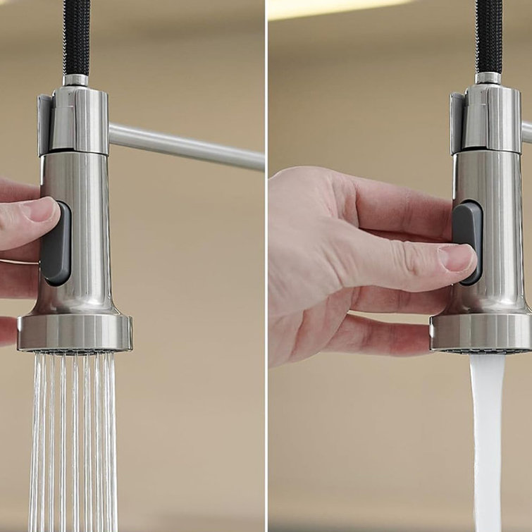 Brushed Nickel Single Handle Pull Down Kitchen Faucet