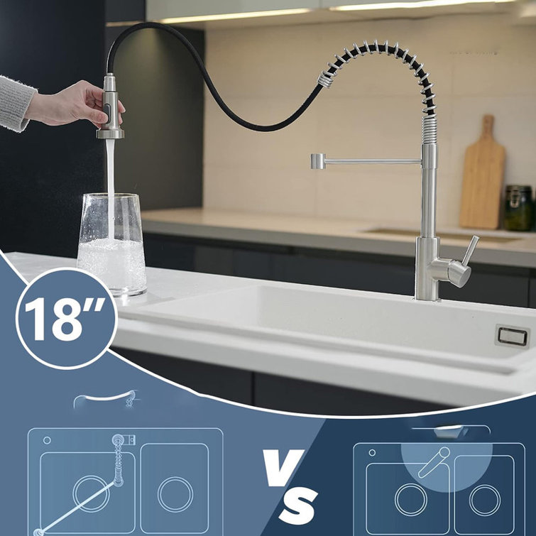 Brushed Nickel Single Handle Pull Down Kitchen Faucet