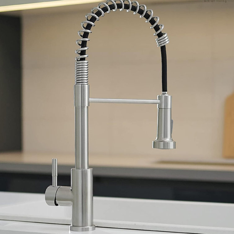 Brushed Nickel Single Handle Pull Down Kitchen Faucet