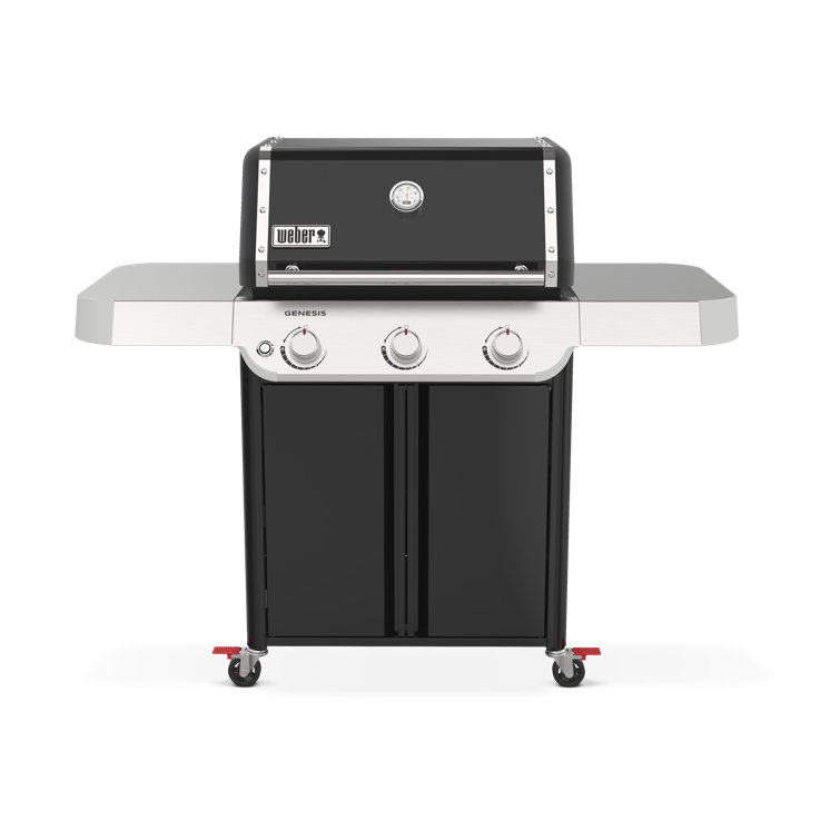 Genesis E-315 Black Liquid Propane Gas Grill with Side Tables