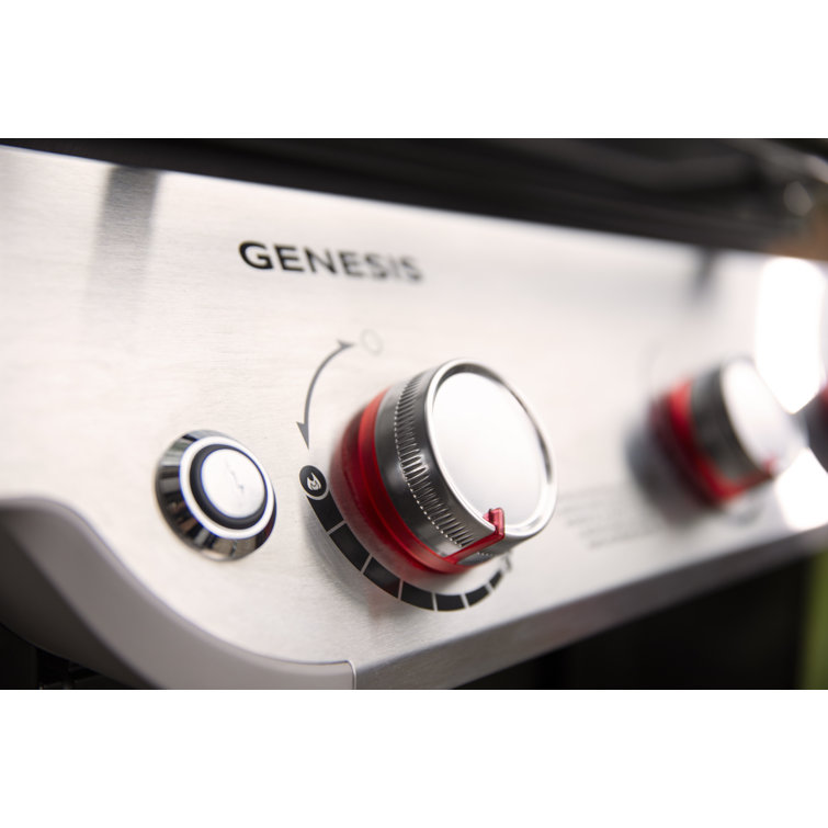 Genesis E-315 Black Liquid Propane Gas Grill with Side Tables