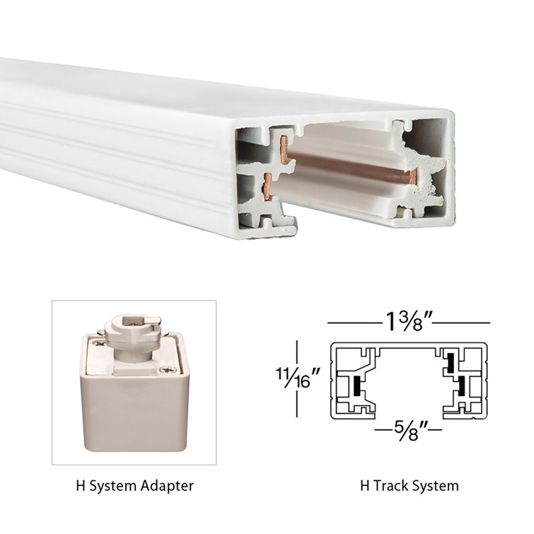 White Adjustable H-Type Track Lighting Connector