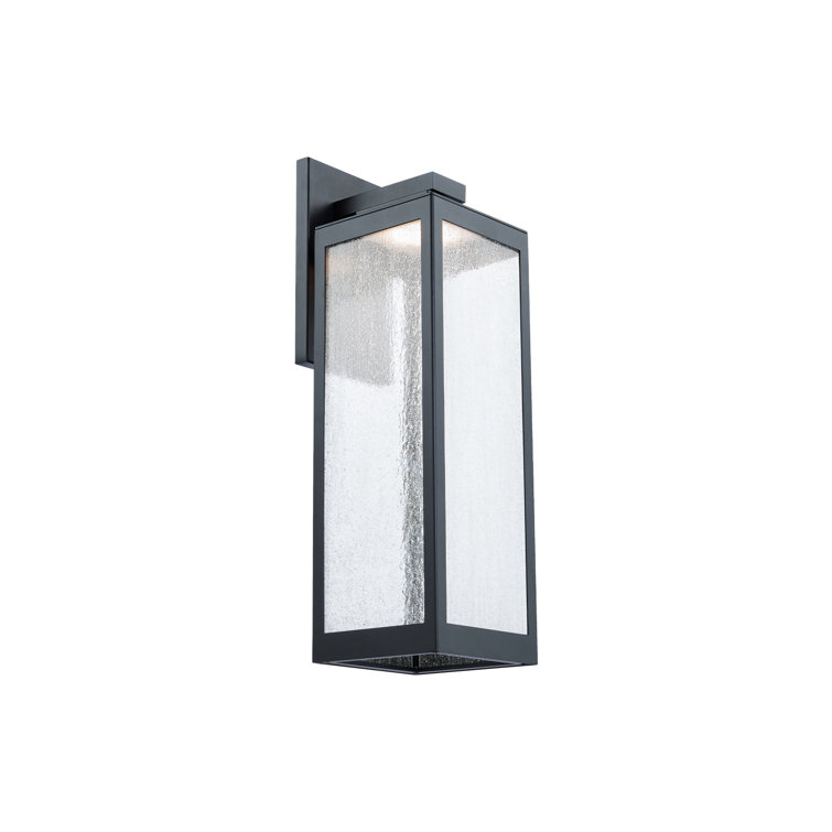 Black Aluminum LED Wall Sconce with Clear Glass Shade