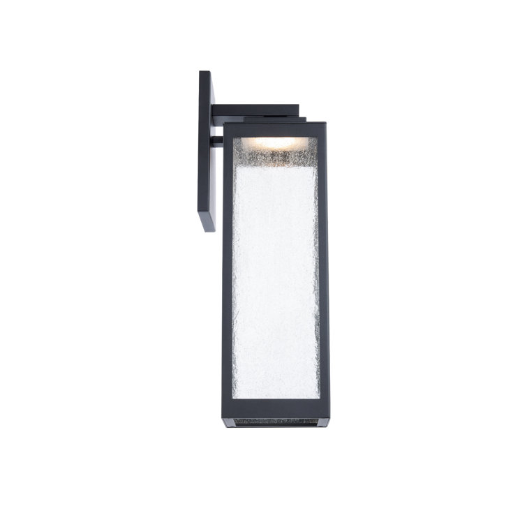 Black Aluminum LED Wall Sconce with Clear Glass Shade