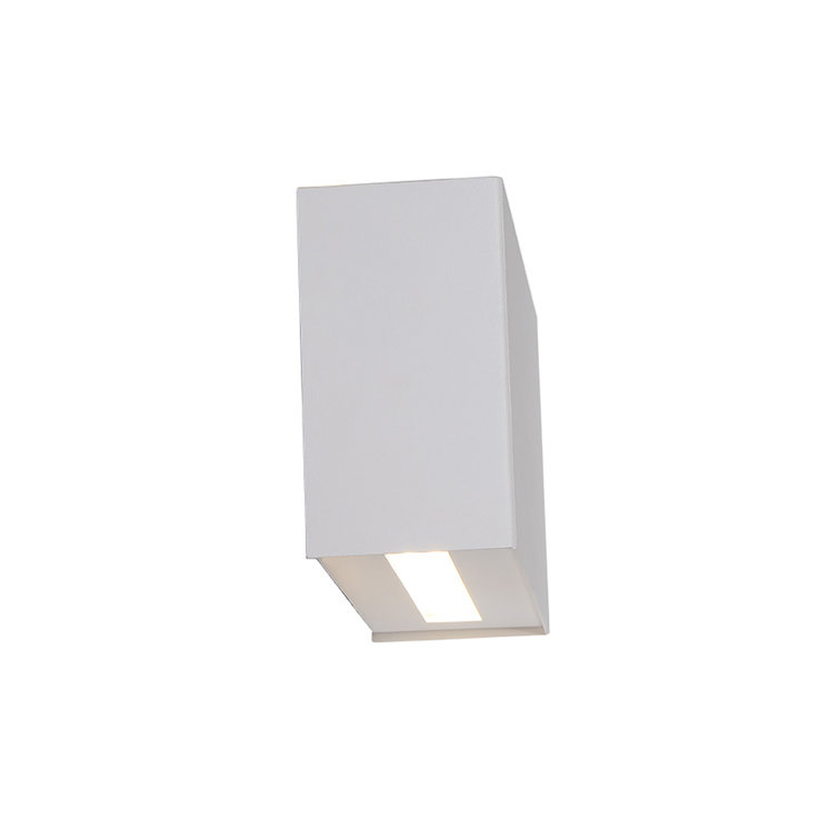 Sleek White Aluminum 12" Dimmable LED Sconce with Battery Backup