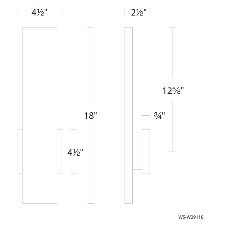 Stag 18" Brushed Aluminum LED Outdoor Wall Sconce