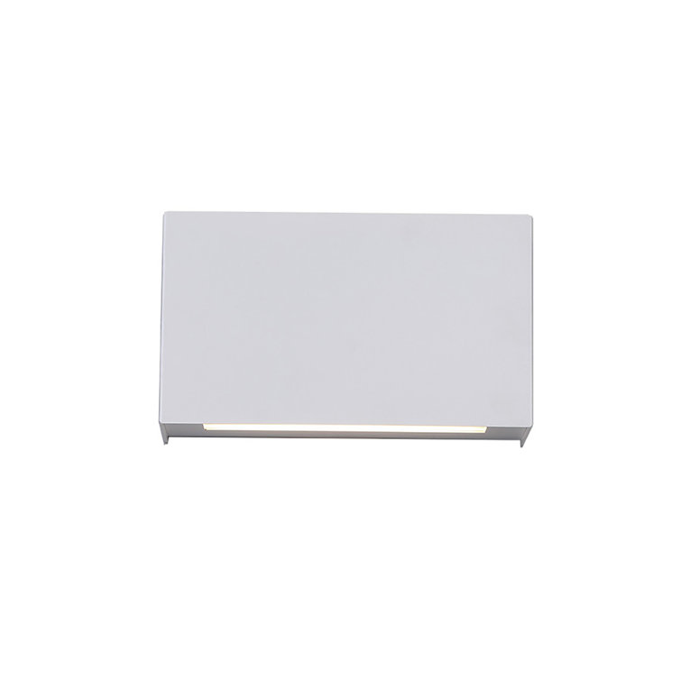 Sleek White Aluminum 12" Dimmable LED Sconce with Battery Backup