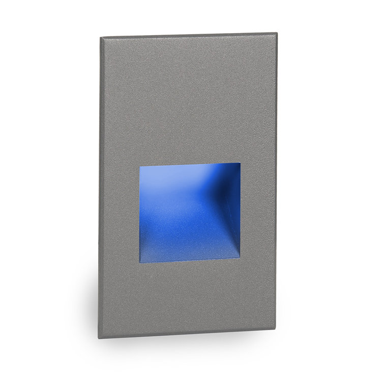 Sleek Graphite Aluminum LED Step Light with Dimmable Blue Lens