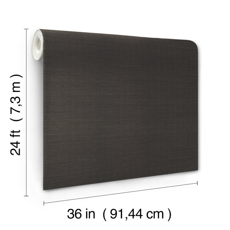 Black Grasscloth 3D Non-Pasted Removable Wallpaper