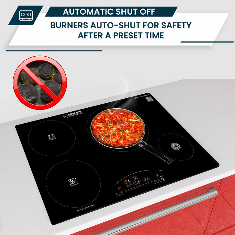 Equator 30" Black Ceramic-Induction 4 Burner Cooktop with Touch Control