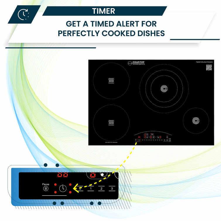 Equator 30" Black Ceramic-Induction 4 Burner Cooktop with Touch Control