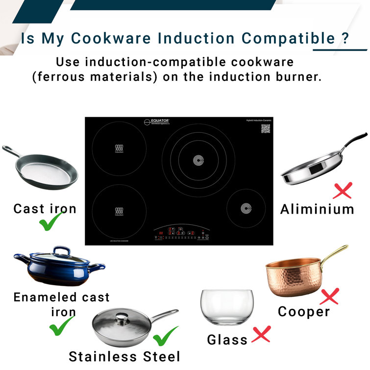 Equator 30" Black Ceramic-Induction 4 Burner Cooktop with Touch Control