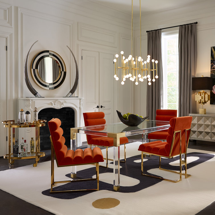36" Black, White, and Gold Op Art Wall Mirror