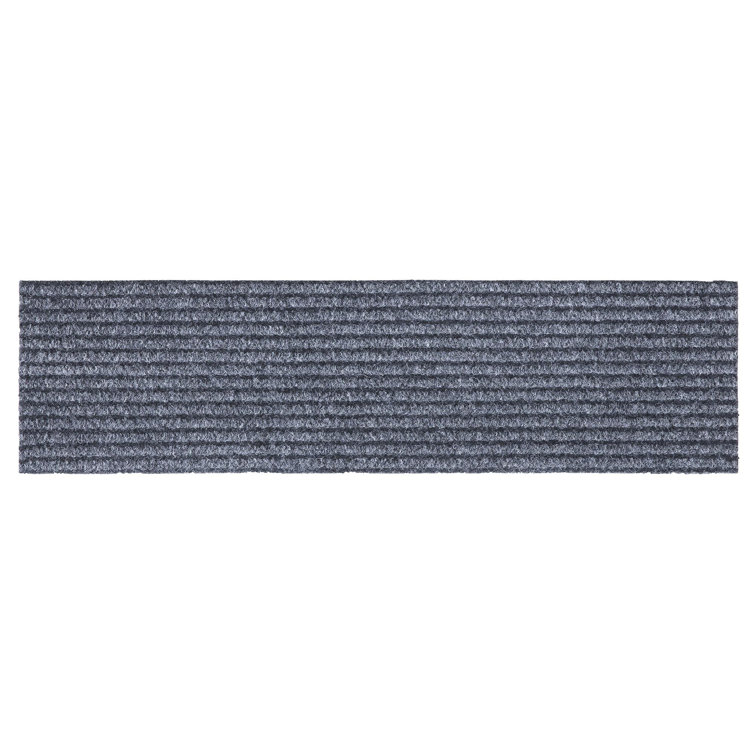 Gray Non-Slip Rubberback Ribbed Stair Treads Set of 7