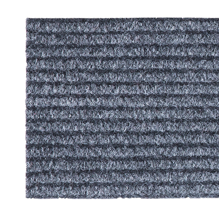 Gray Non-Slip Rubberback Ribbed Stair Treads Set of 7