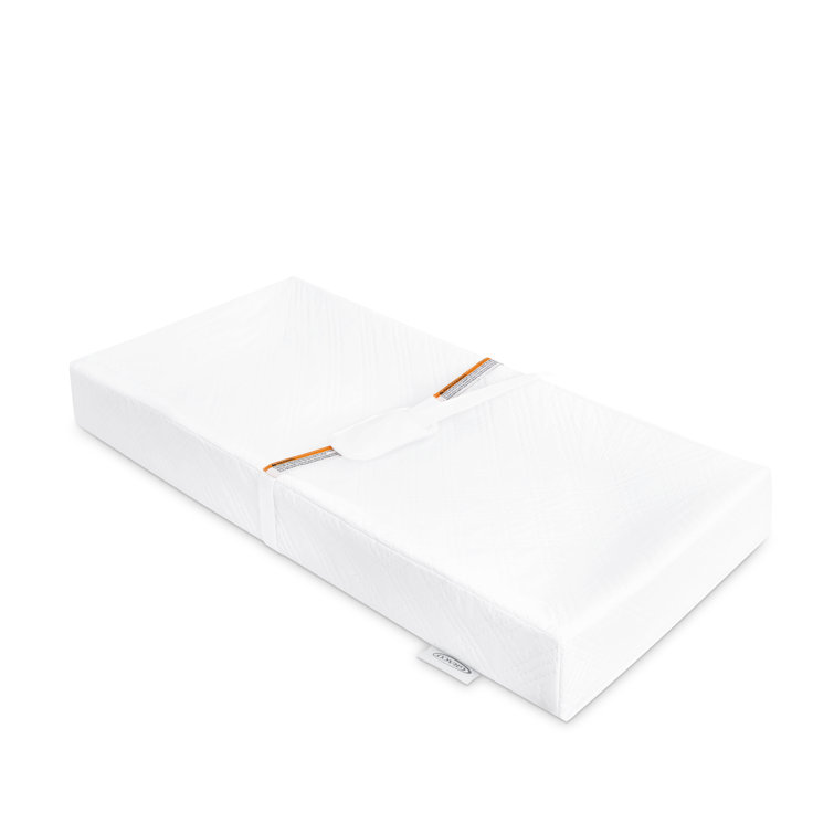 White PVC-Free PEVA 4-Sided Contoured Baby Changing Pad