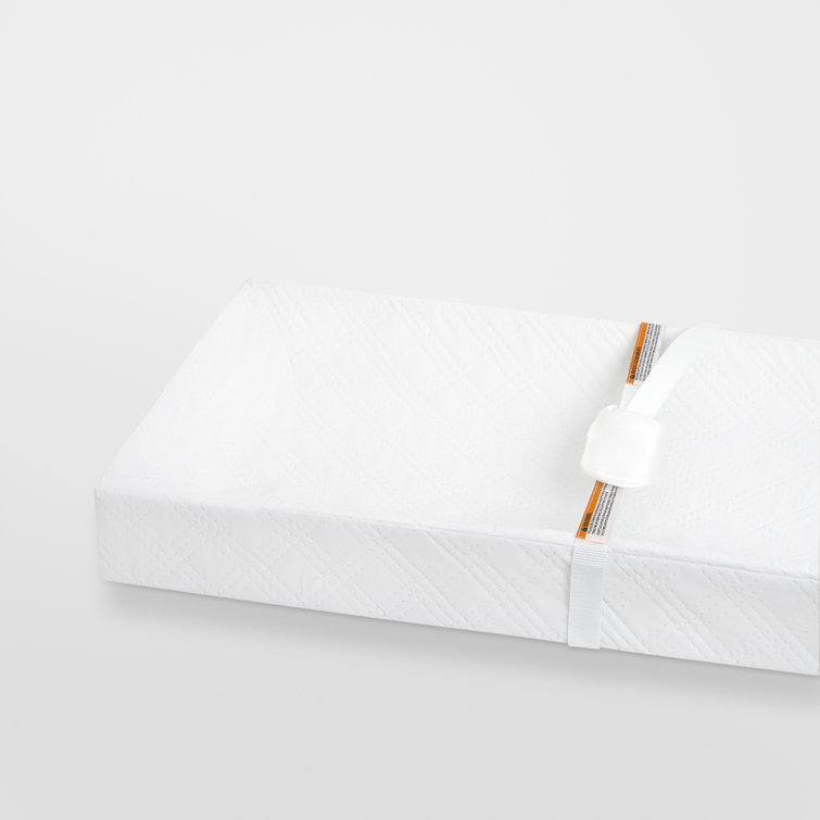 White PVC-Free PEVA 4-Sided Contoured Baby Changing Pad