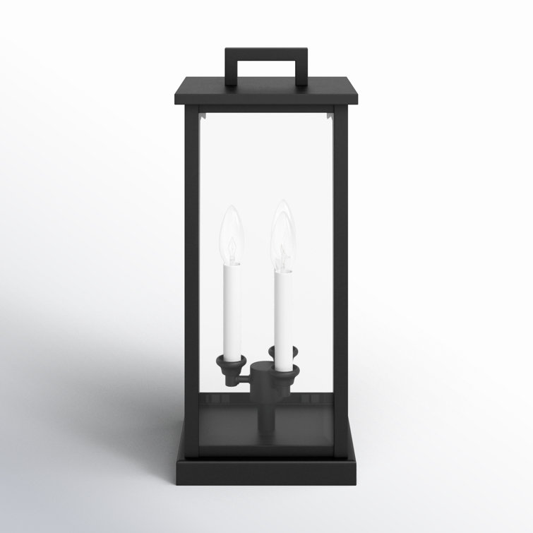 Black Aluminum 3-Light LED Outdoor Pier Mount Lantern