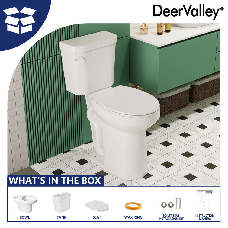21-Inch White Ceramic Elongated High Efficiency Toilet