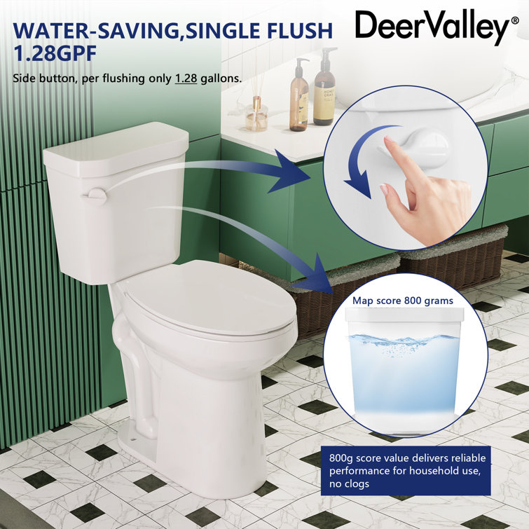 21-Inch White Ceramic Elongated High Efficiency Toilet