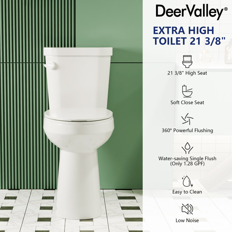 21-Inch White Ceramic Elongated High Efficiency Toilet