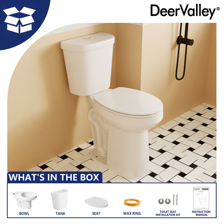 21'' White Ceramic Dual-Flush Elongated Two-Piece Toilet with Seat