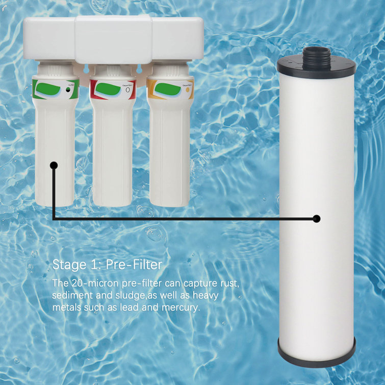 Aquasana 3-Stage Max Flow Under Sink Water Filter Replacement Pack
