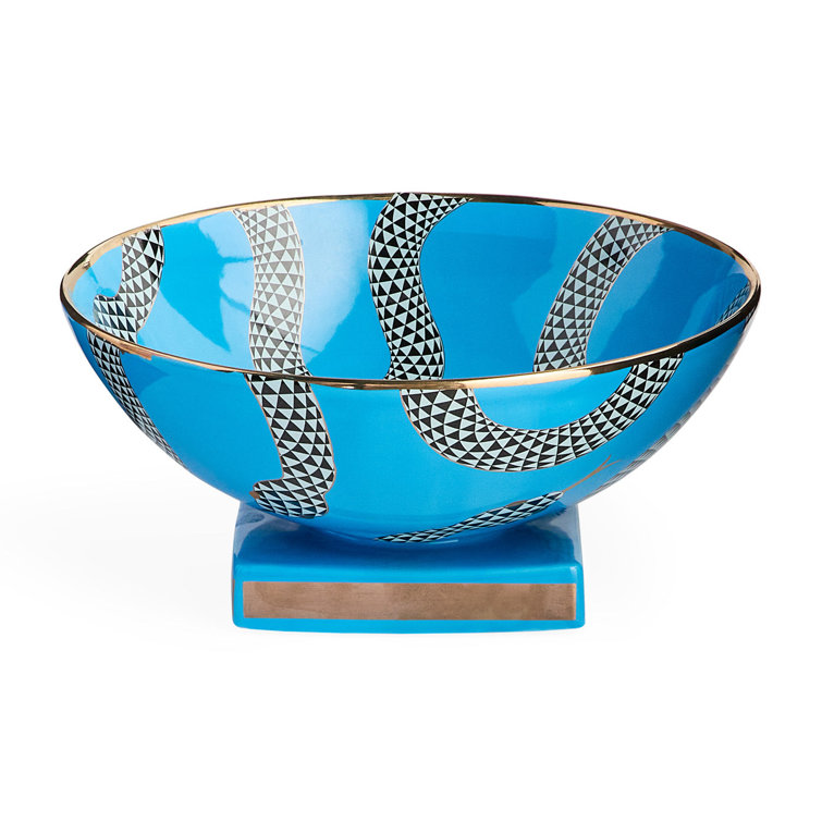 Blue and Gold Handcrafted Porcelain Decorative Bowl