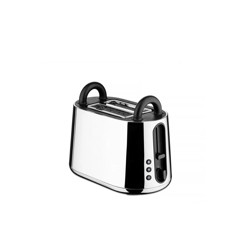 Toru Stainless Steel 2-Slice Retro Toaster with Crumb Tray