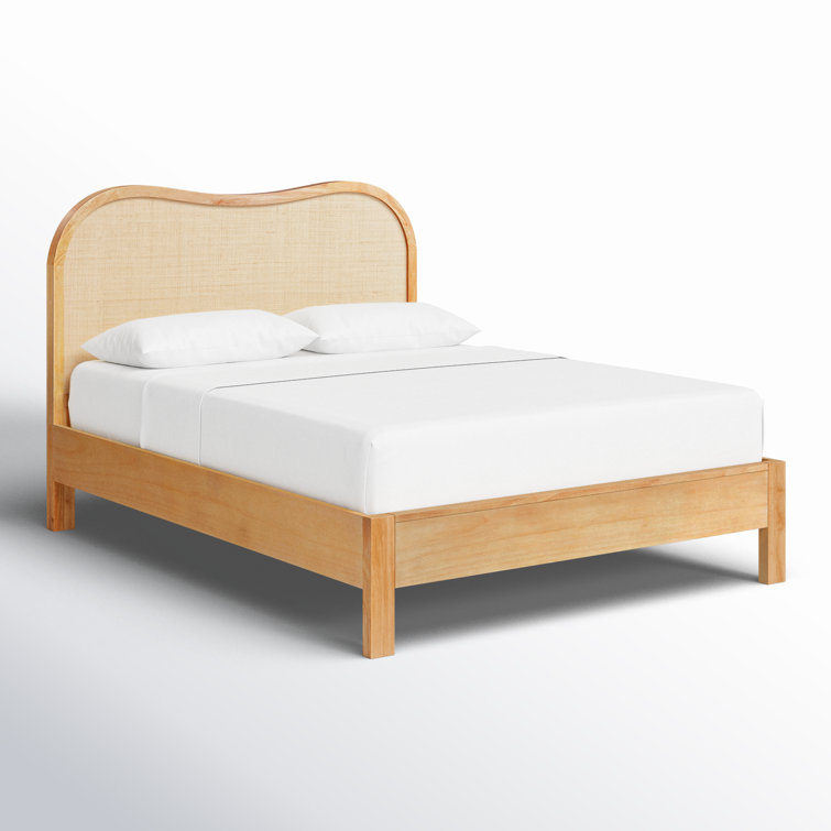 Tourmaline Natural Wood & Rattan Queen Bed Frame