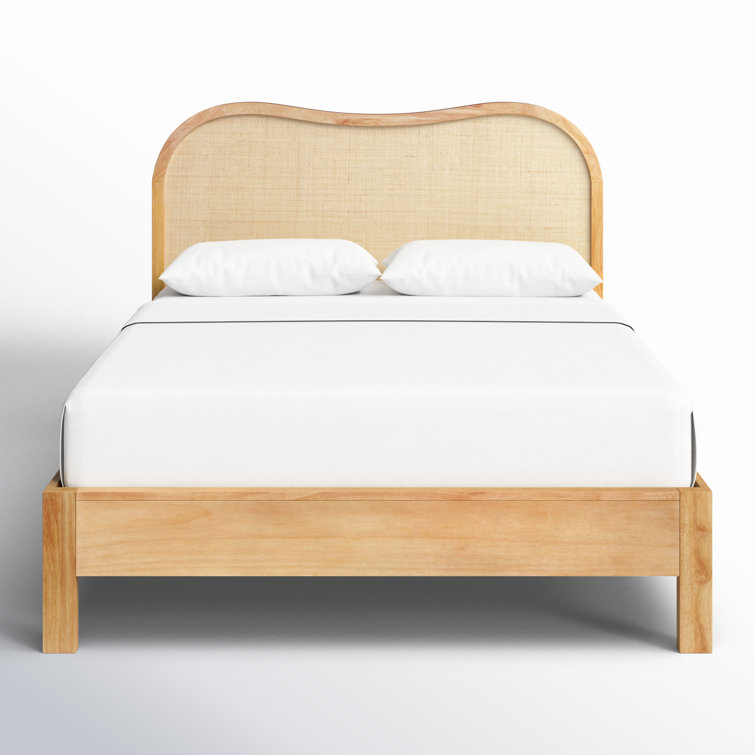 Tourmaline Natural Wood & Rattan Queen Bed Frame