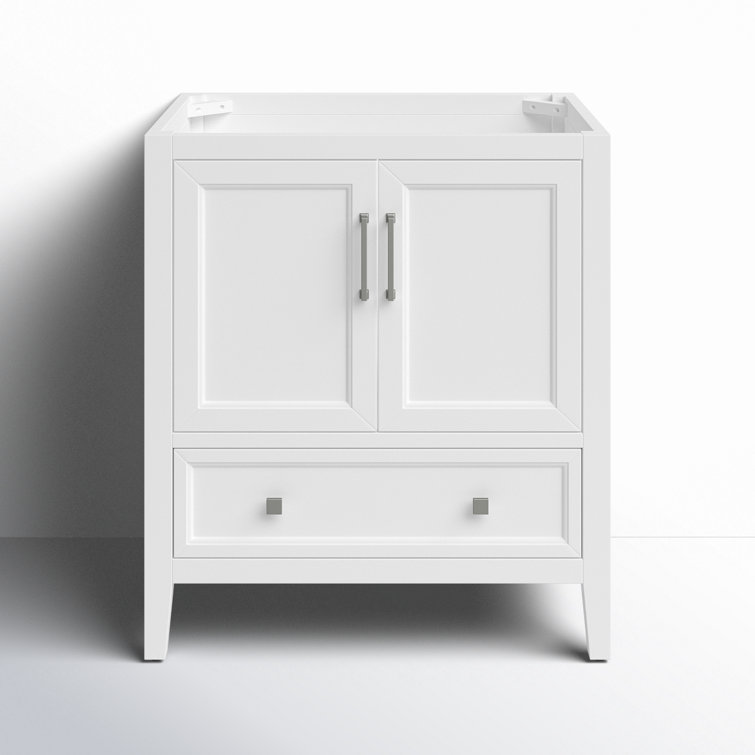 Everette 30'' White Solid Wood Single Bathroom Vanity