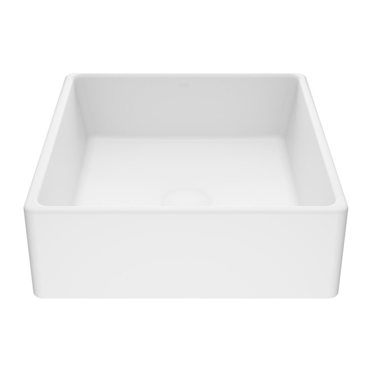 Matte White Stone Square Vessel Bathroom Sink