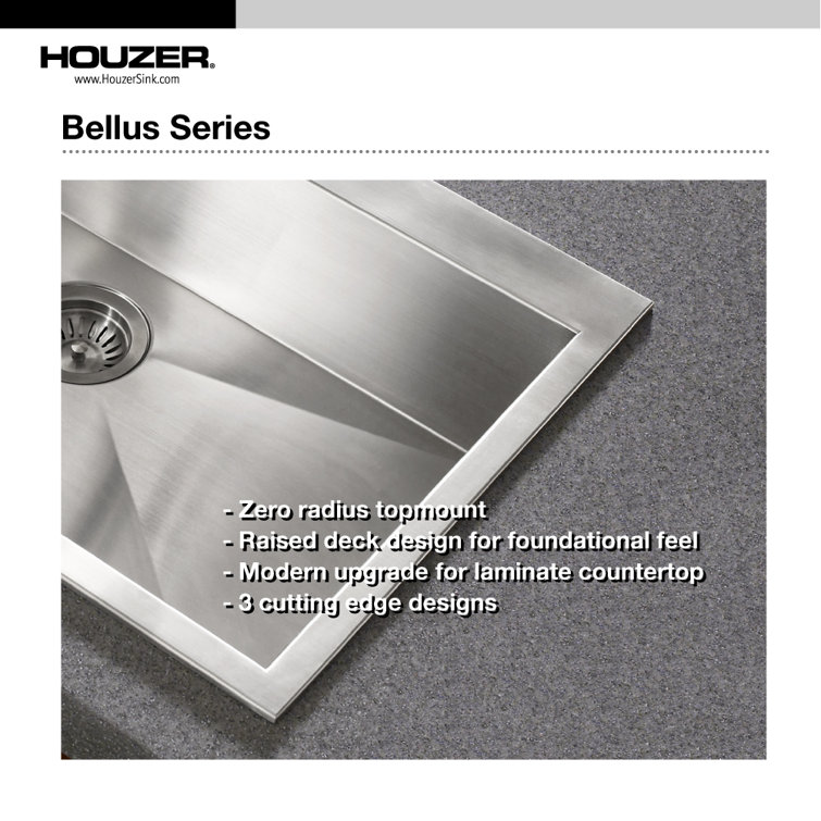 Bellus 34'' Stainless Steel Double Bowl Drop-In Kitchen Sink